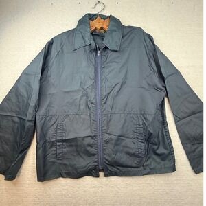 Vtg Sears Outdoor‎ Jacket Mens Large Blue Lightweight Windbreaker has flaws